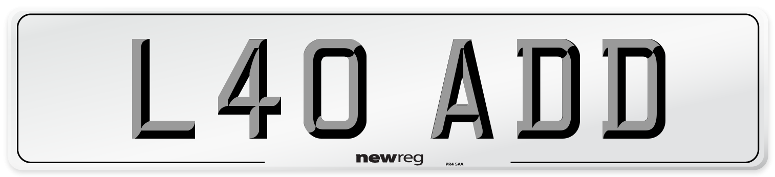 L40 ADD Front Number Plate