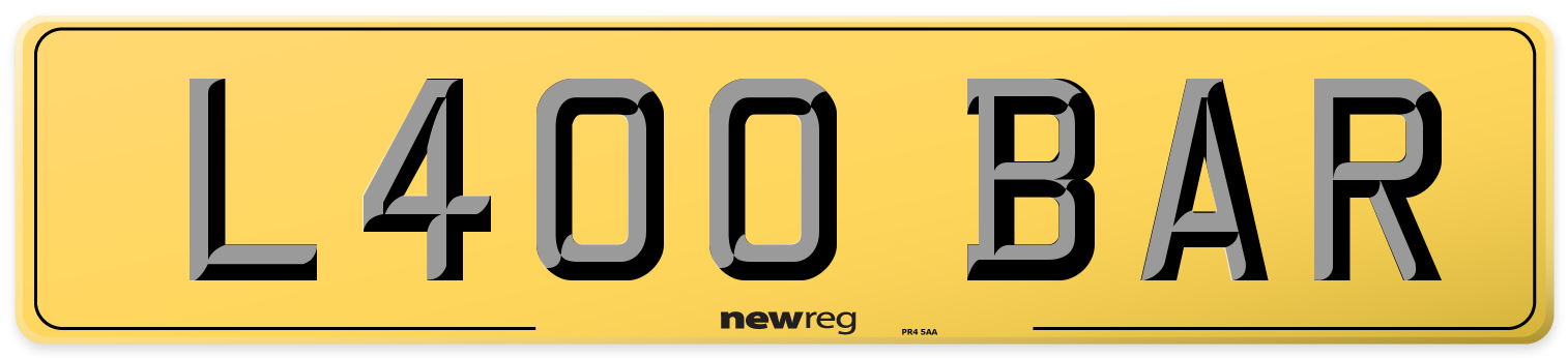 L400 BAR Rear Number Plate