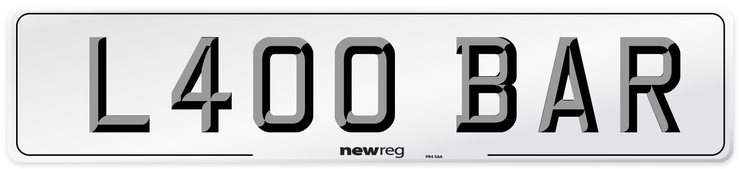 L400 BAR Front Number Plate
