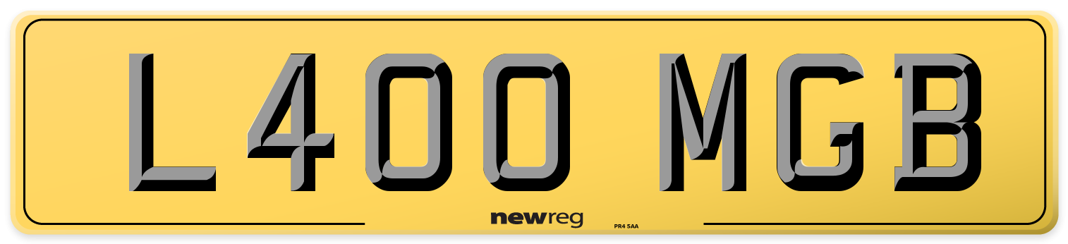 L400 MGB Rear Number Plate
