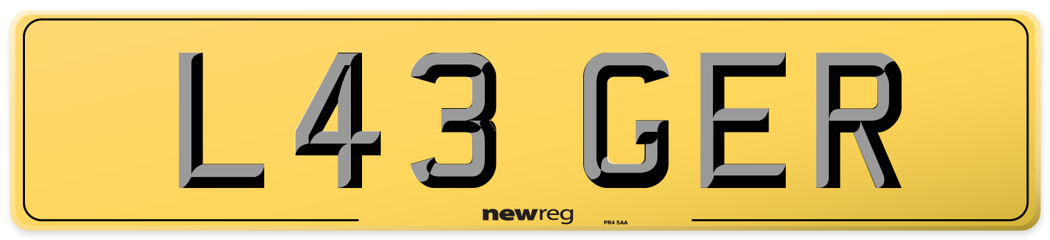 L43 GER Rear Number Plate