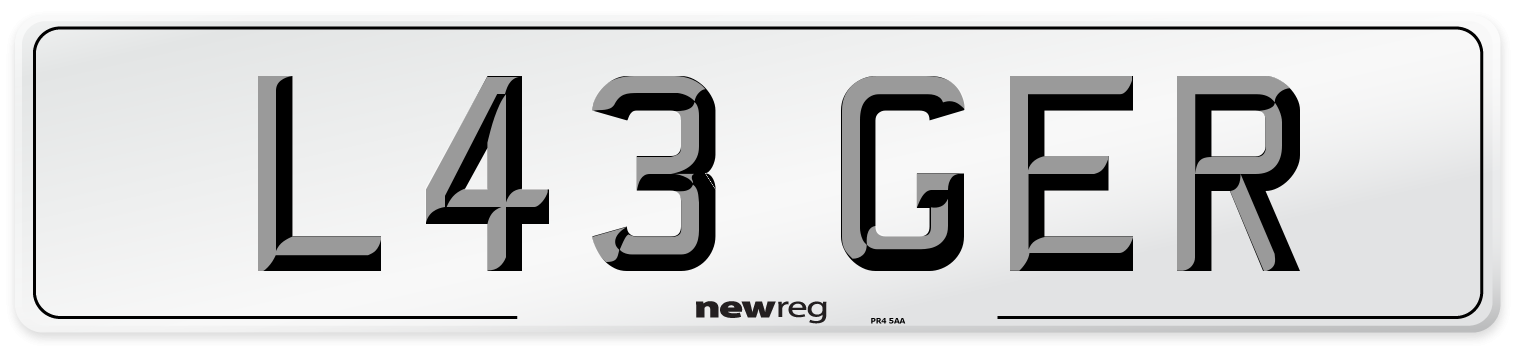 L43 GER Front Number Plate