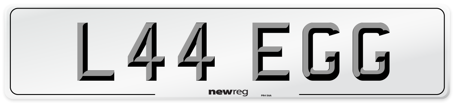 L44 EGG Front Number Plate
