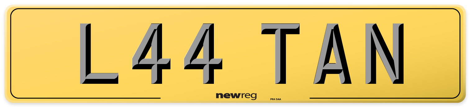L44 TAN Rear Number Plate