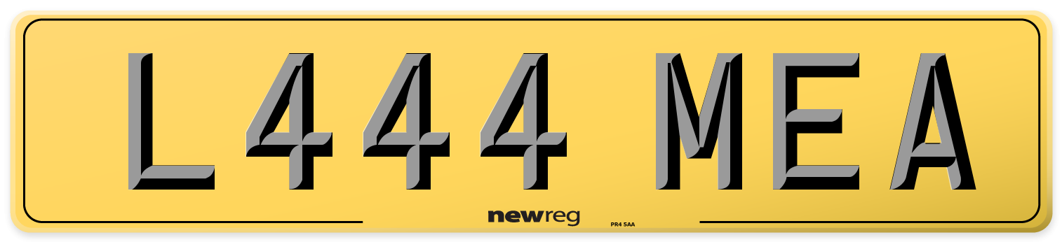L444 MEA Rear Number Plate