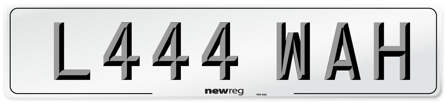 L444 WAH Front Number Plate