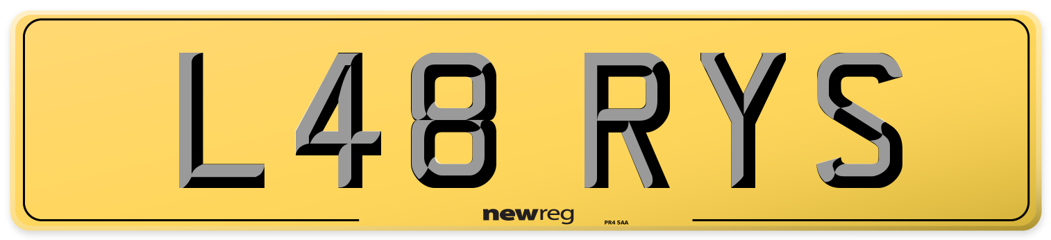 L48 RYS Rear Number Plate