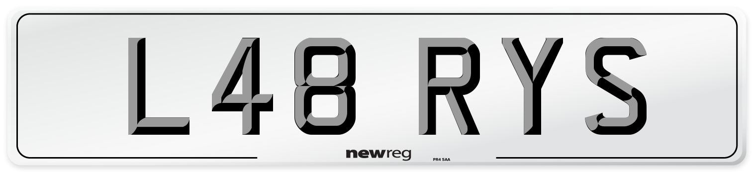 L48 RYS Front Number Plate