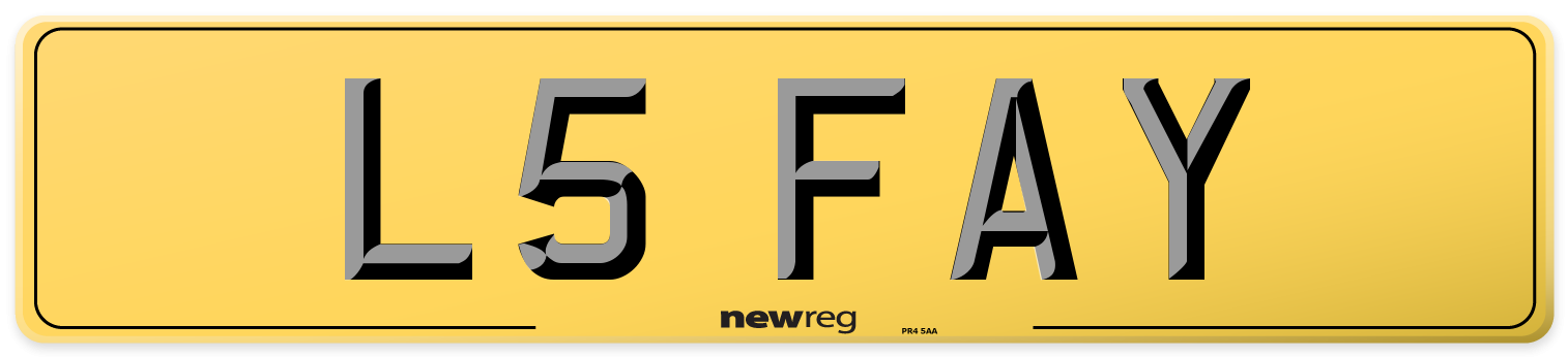 L5 FAY Rear Number Plate