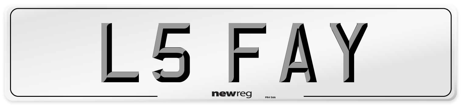 L5 FAY Front Number Plate