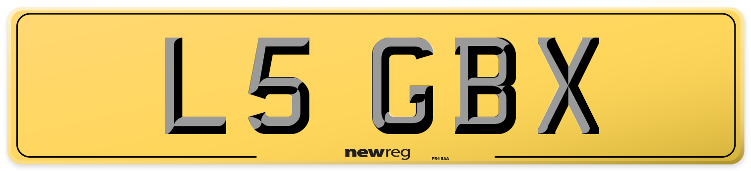 L5 GBX Rear Number Plate