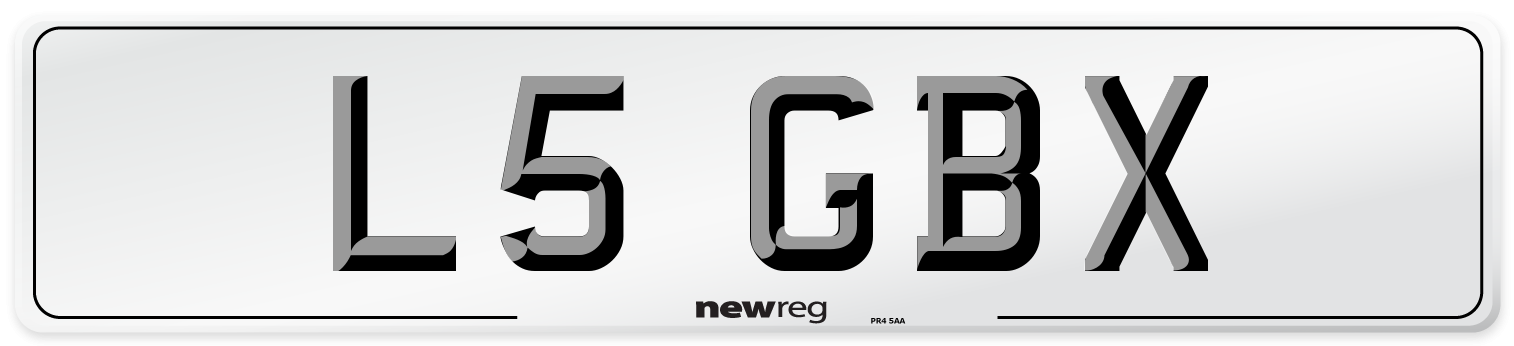 L5 GBX Front Number Plate