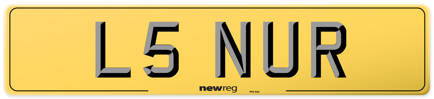 L5 NUR Rear Number Plate