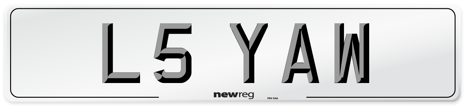 L5 YAW Front Number Plate