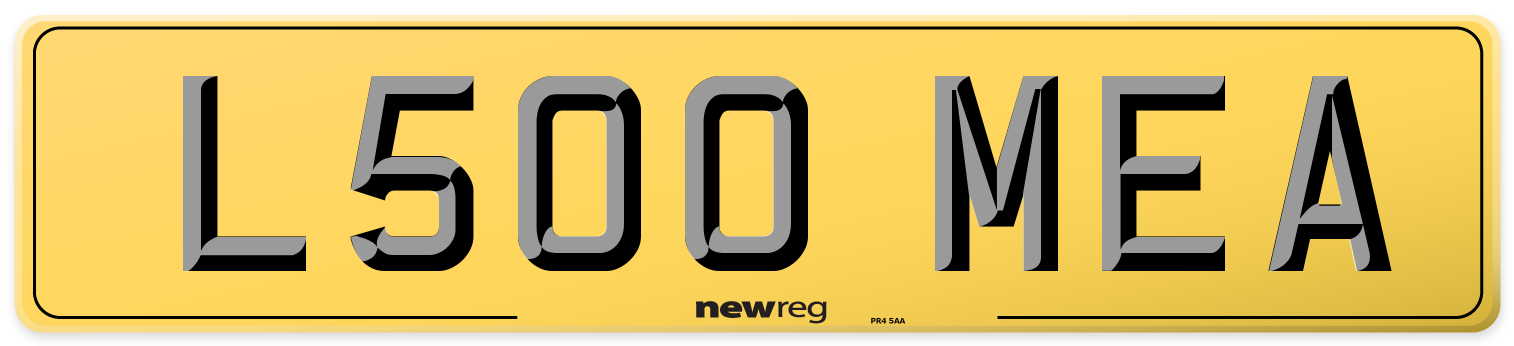L500 MEA Rear Number Plate