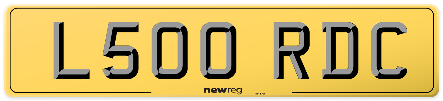 L500 RDC Rear Number Plate