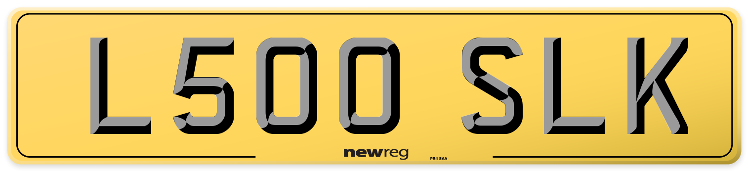 L500 SLK Rear Number Plate