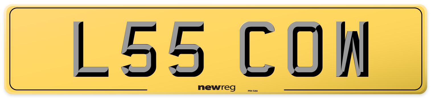 L55 COW Rear Number Plate