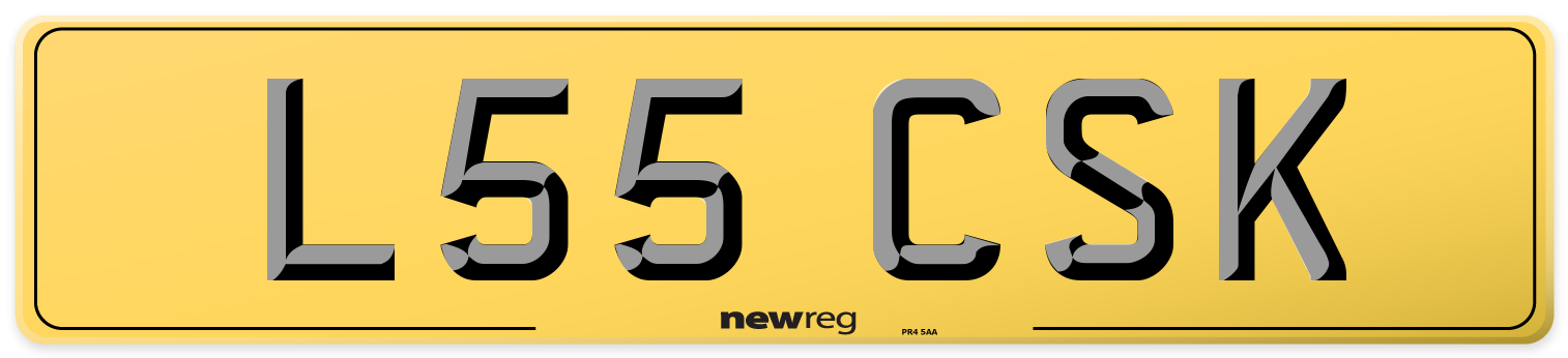 L55 CSK Rear Number Plate