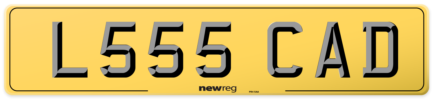 L555 CAD Rear Number Plate