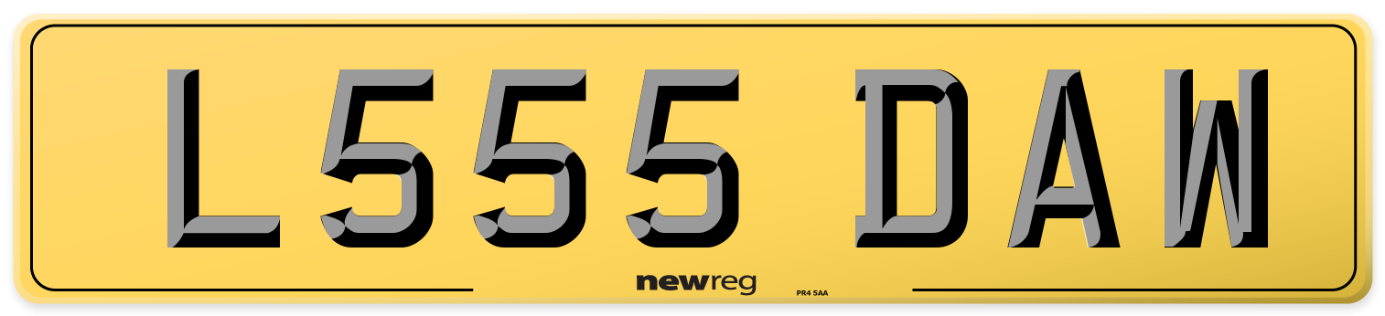 L555 DAW Rear Number Plate