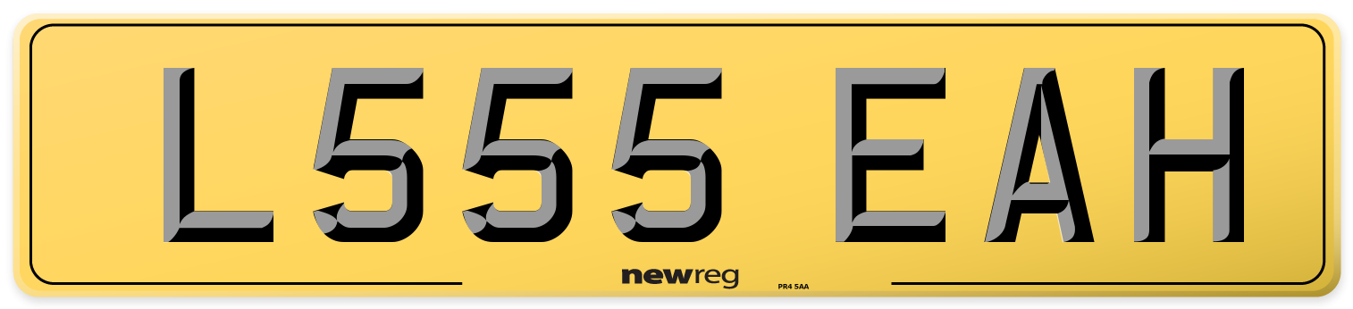 L555 EAH Rear Number Plate