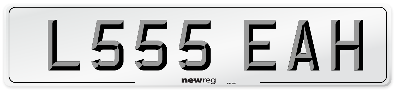 L555 EAH Front Number Plate