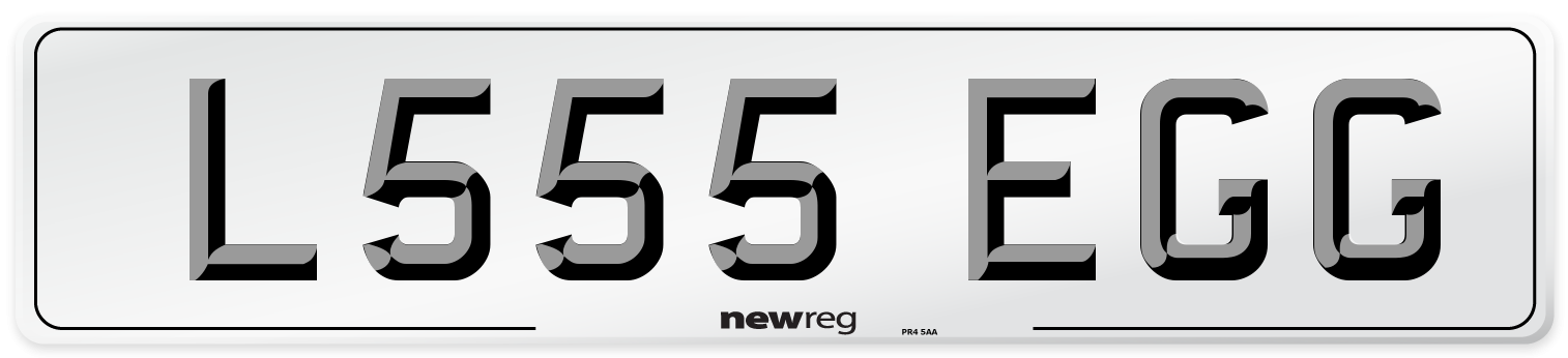 L555 EGG Front Number Plate