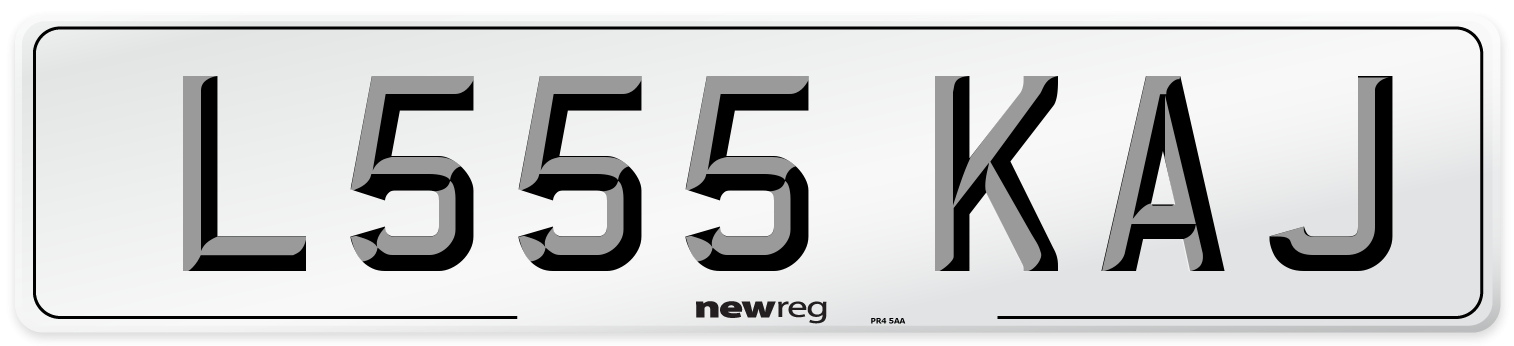 L555 KAJ Front Number Plate