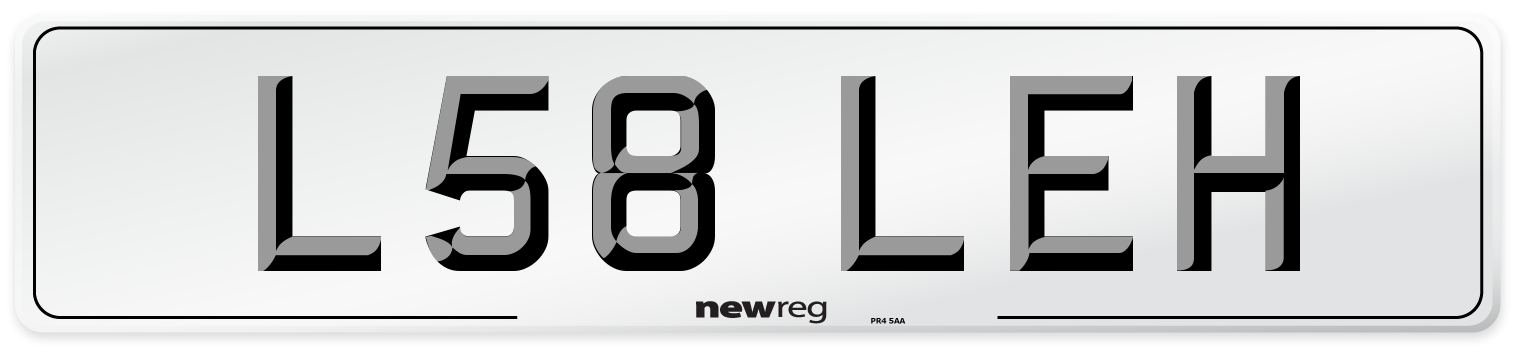 L58 LEH Front Number Plate