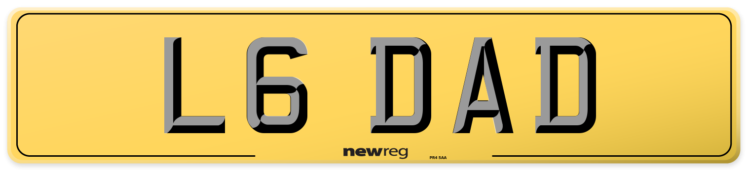 L6 DAD Rear Number Plate