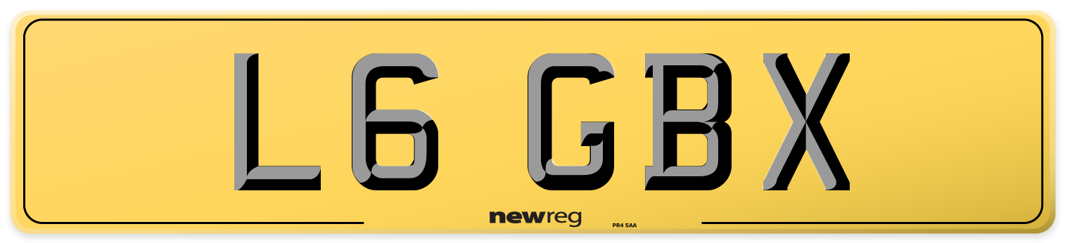 L6 GBX Rear Number Plate