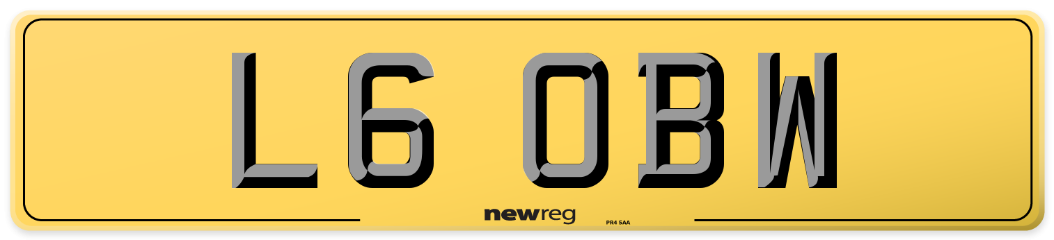L6 OBW Rear Number Plate