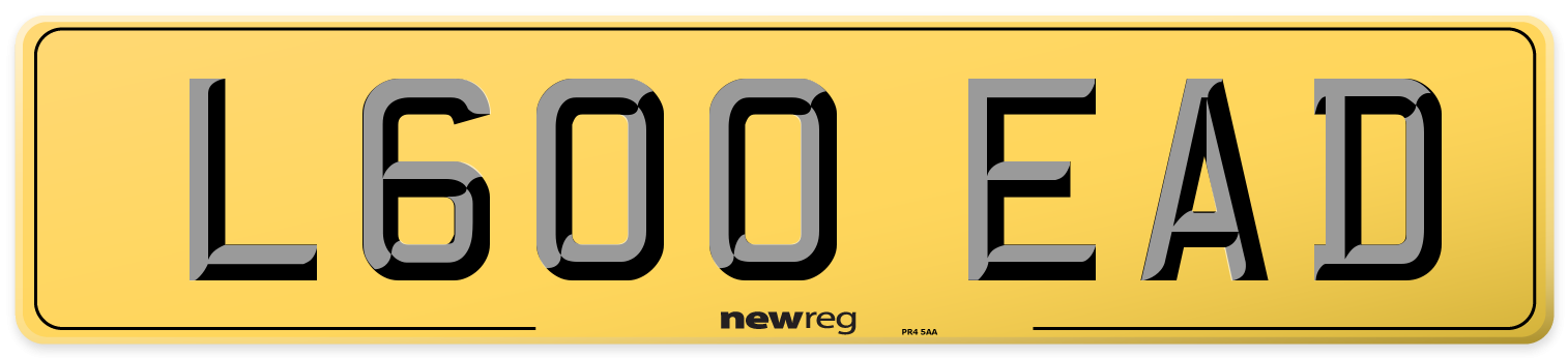 L600 EAD Rear Number Plate