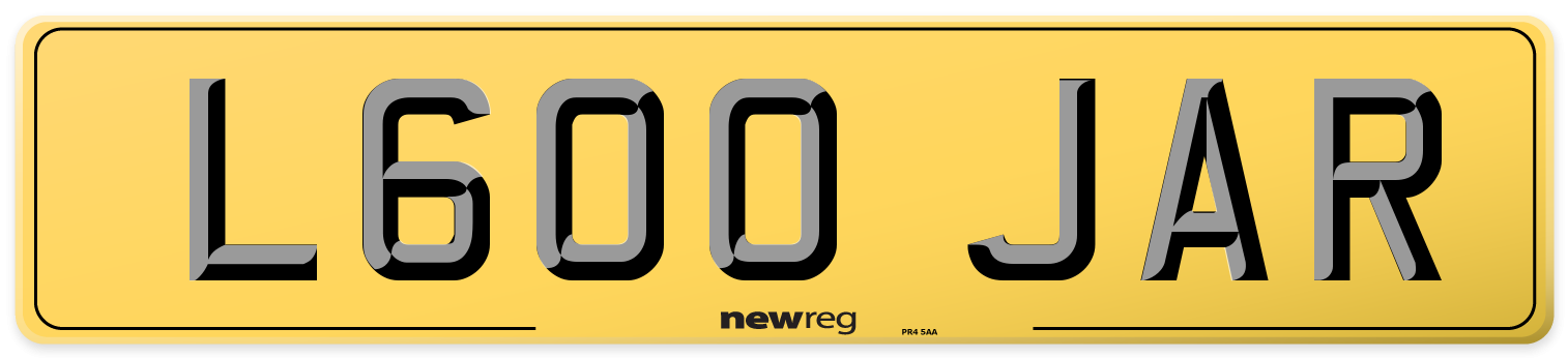 L600 JAR Rear Number Plate