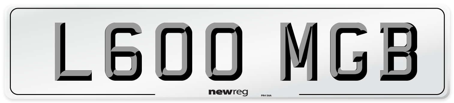 L600 MGB Front Number Plate