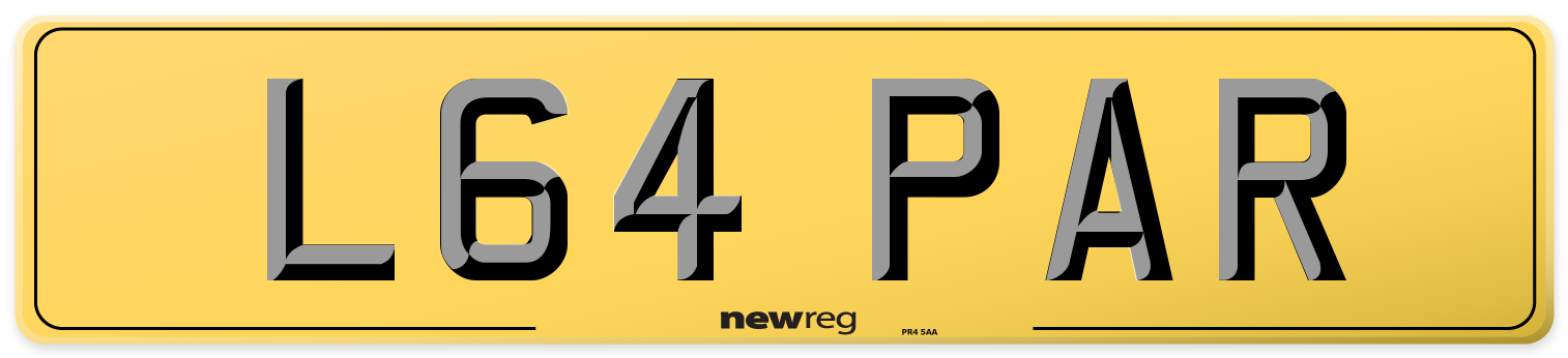 L64 PAR Rear Number Plate