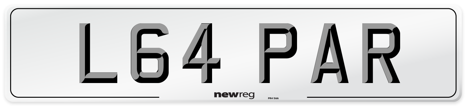 L64 PAR Front Number Plate