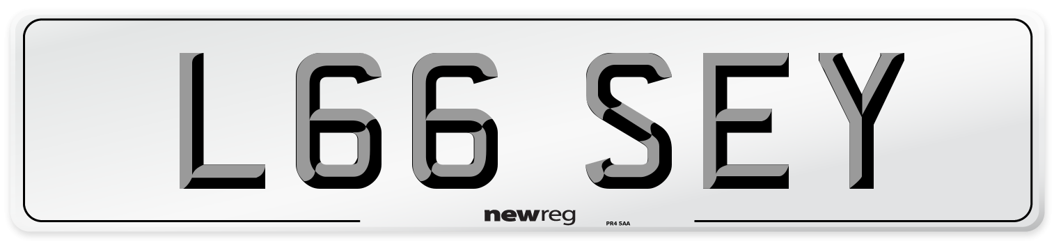 L66 SEY Front Number Plate