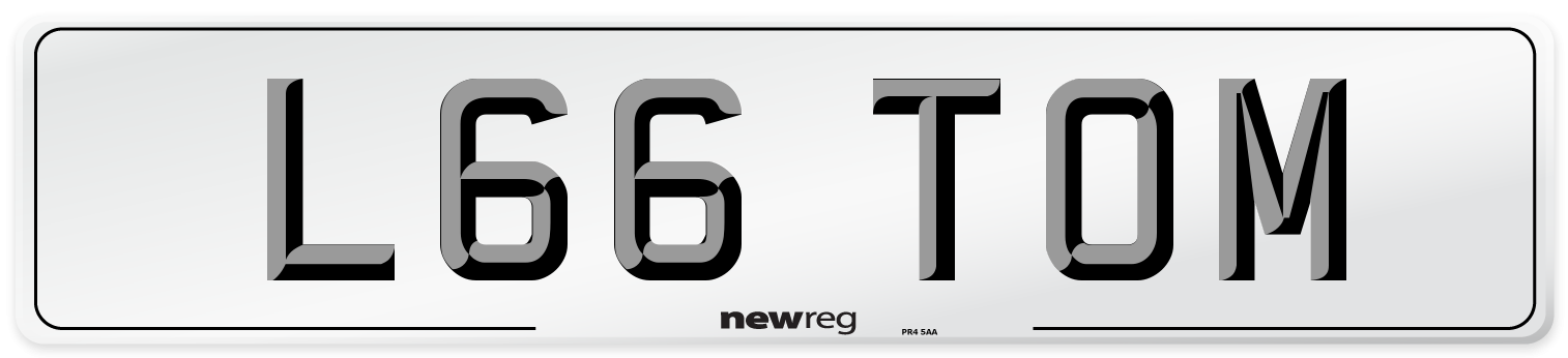 L66 TOM Front Number Plate