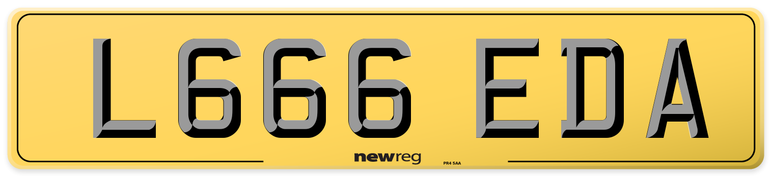 L666 EDA Rear Number Plate