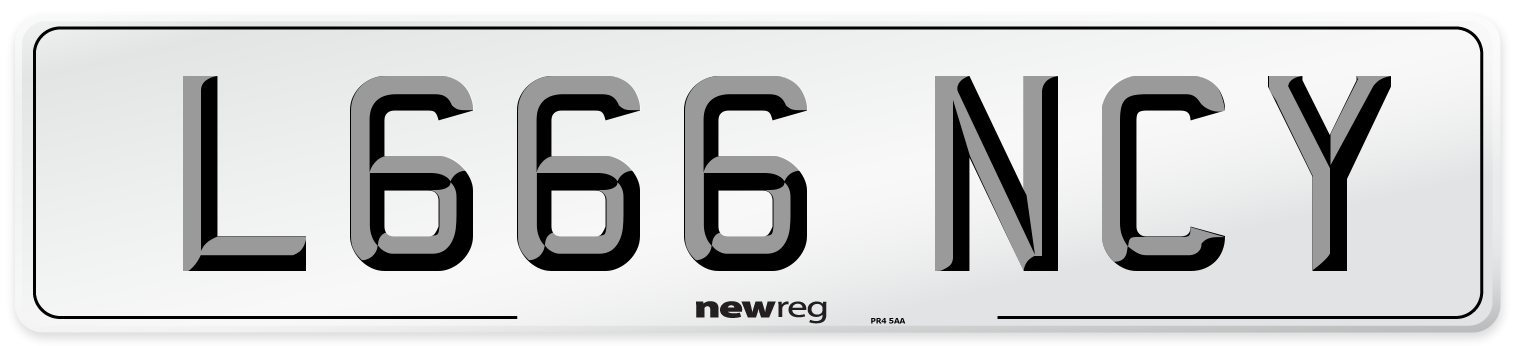 L666 NCY Front Number Plate