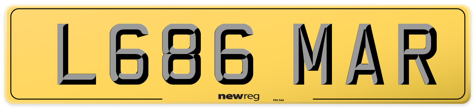 L686 MAR Rear Number Plate