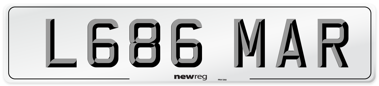 L686 MAR Front Number Plate