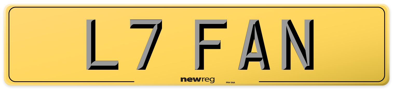 L7 FAN Rear Number Plate