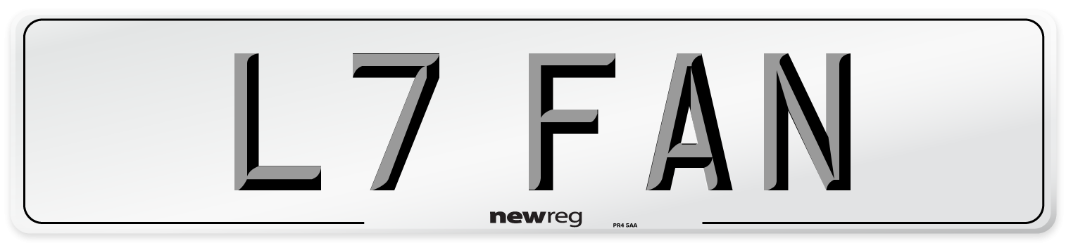 L7 FAN Front Number Plate