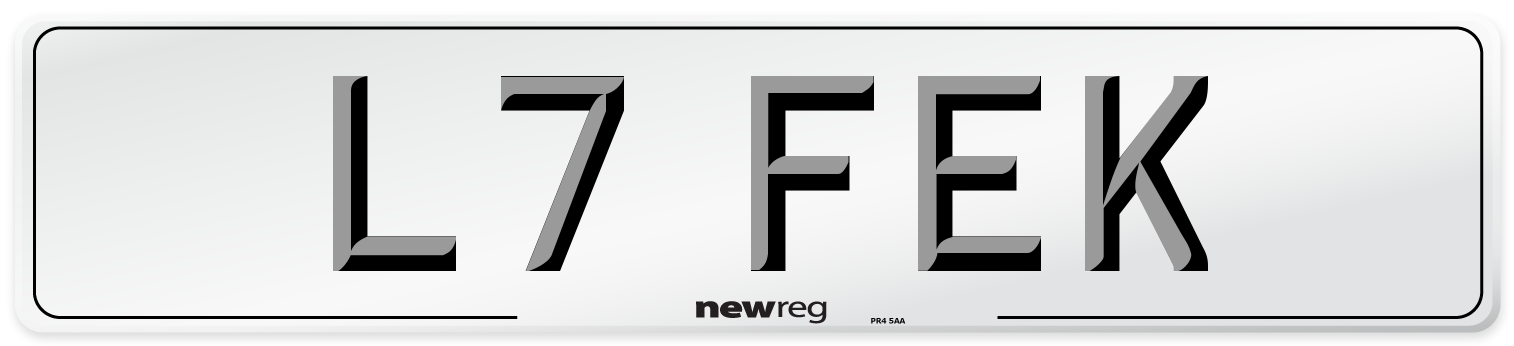 L7 FEK Front Number Plate