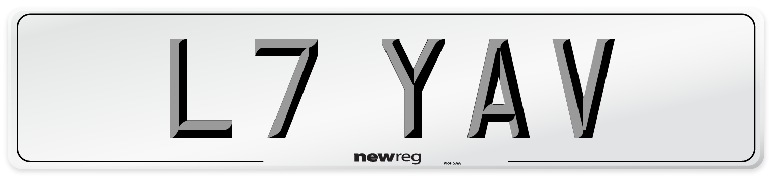 L7 YAV Front Number Plate