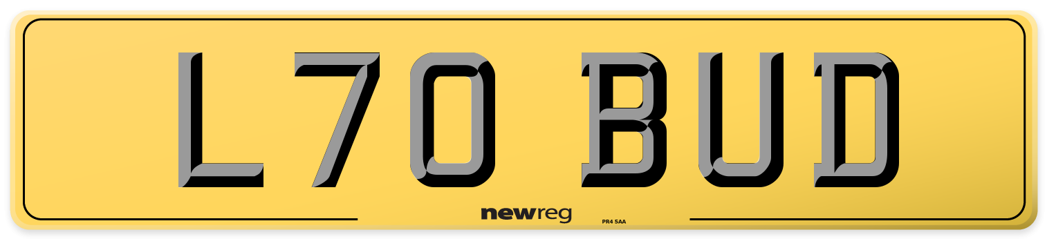 L70 BUD Rear Number Plate