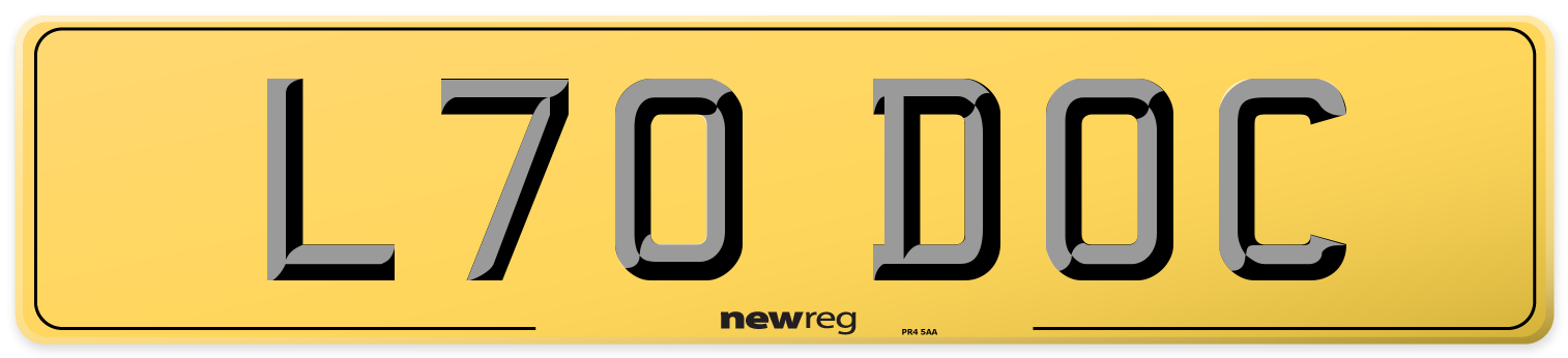 L70 DOC Rear Number Plate